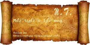Mátyás Tímea névjegykártya